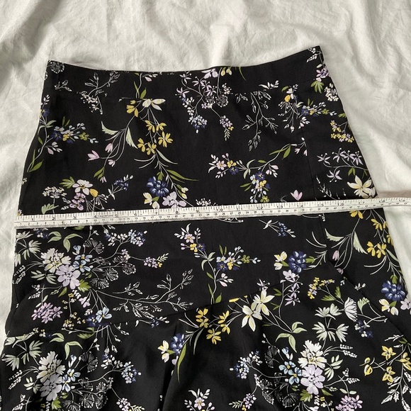 Flounced, high-low black flowered LeChateau skirt, size 4 - Picture 6 of 6